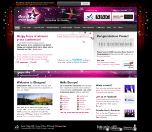 A Eurovision Dance Contest 2008 weboldala / Website of Eurovision Dance Contest 2008
