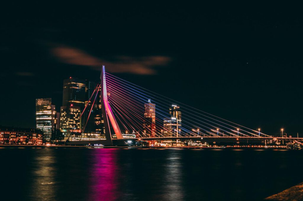 A rotterdami Erasmus híd éjjel - Harold Wijnhold fotója