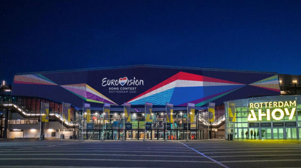 A 2021-es Eurovíziós Dalfesztivál helyszíne (mindegyik forgatókönyv esetén) a Rotterdam Ahoy lesz - az NPO, NOS és AVROTROS fotója