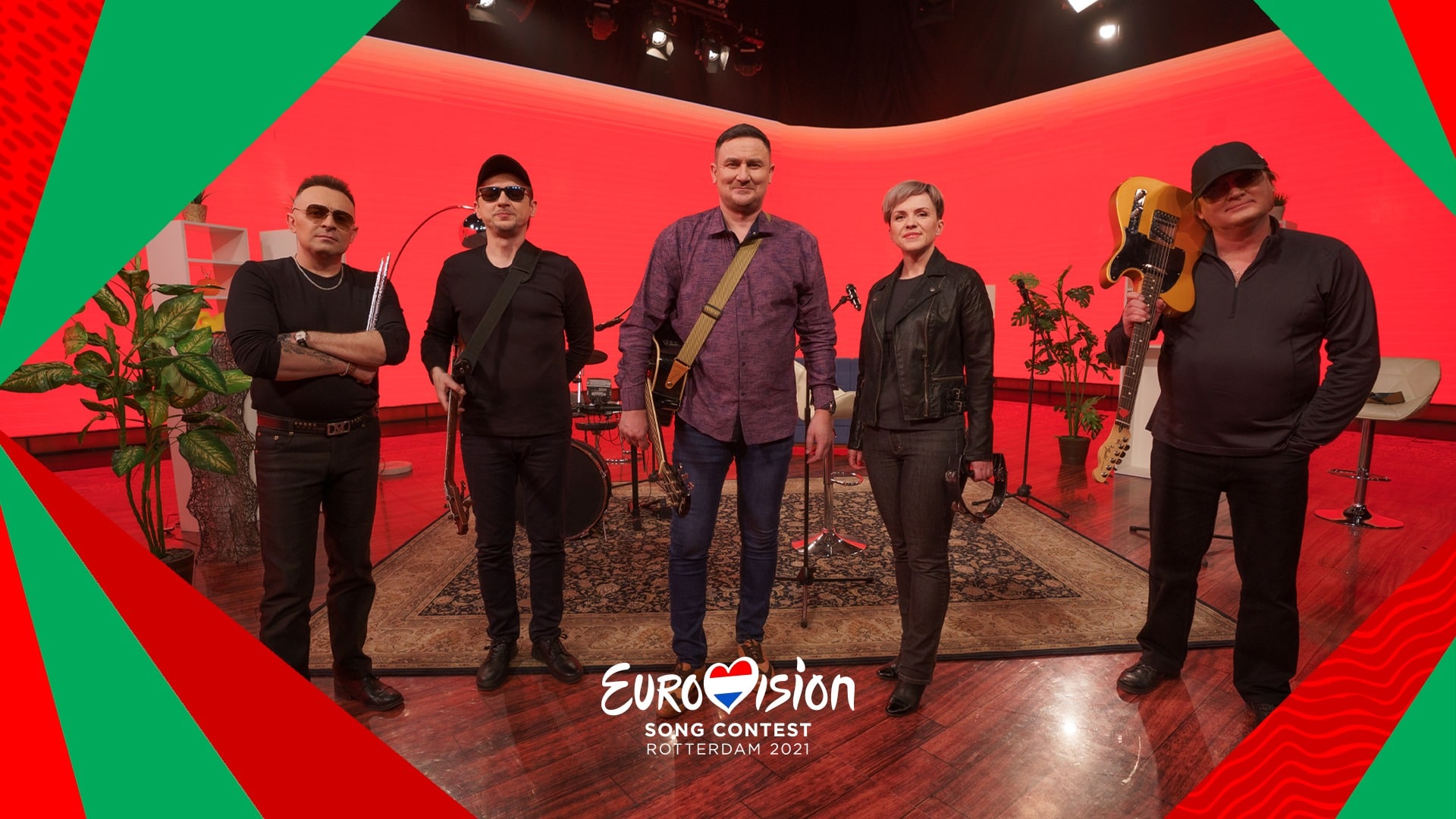 A Galasy ZMesta együttes a 2021-es Eurovíziós Dalfesztivál fehérorosz indulójaként - EBU-grafika (Facebook)