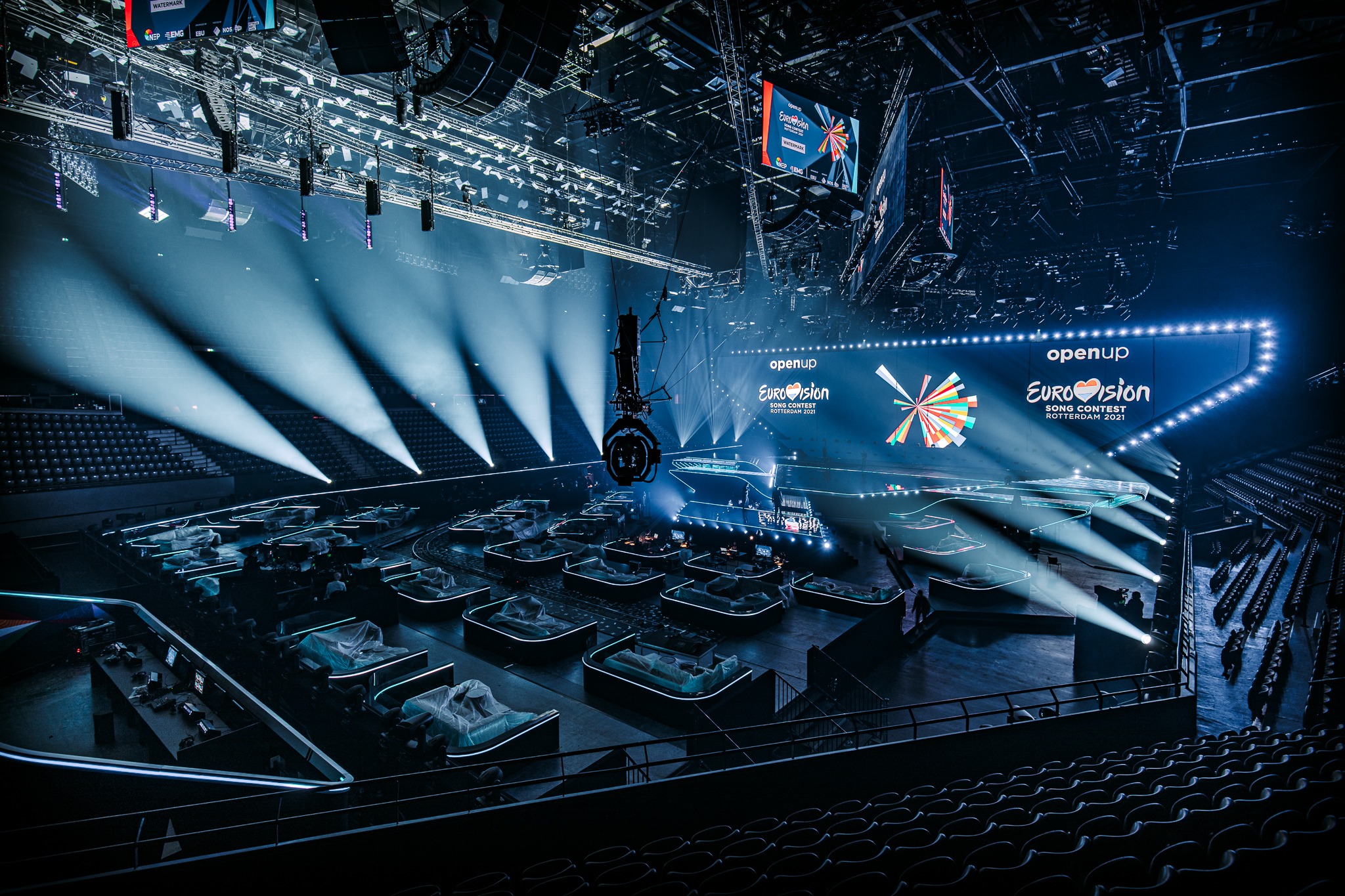 A 2021-es Eurovíziós Dalfesztivál színpada Rotterdamban - Nathan Reinds (EBU) fotója