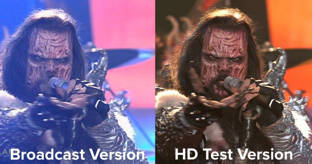 Csak nagy felbontásban lehet igazán értékelni Lordi úr bőrápolási rendszerének előnyeit - Eurovision.tv pillanatképe a HD-felvétel részletén