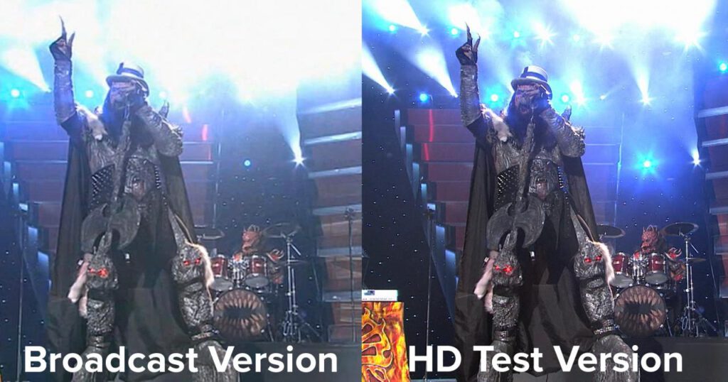Hi-Def Hallelujah! - Eurovision.tv pillanatképe a HD-felvétel részletén