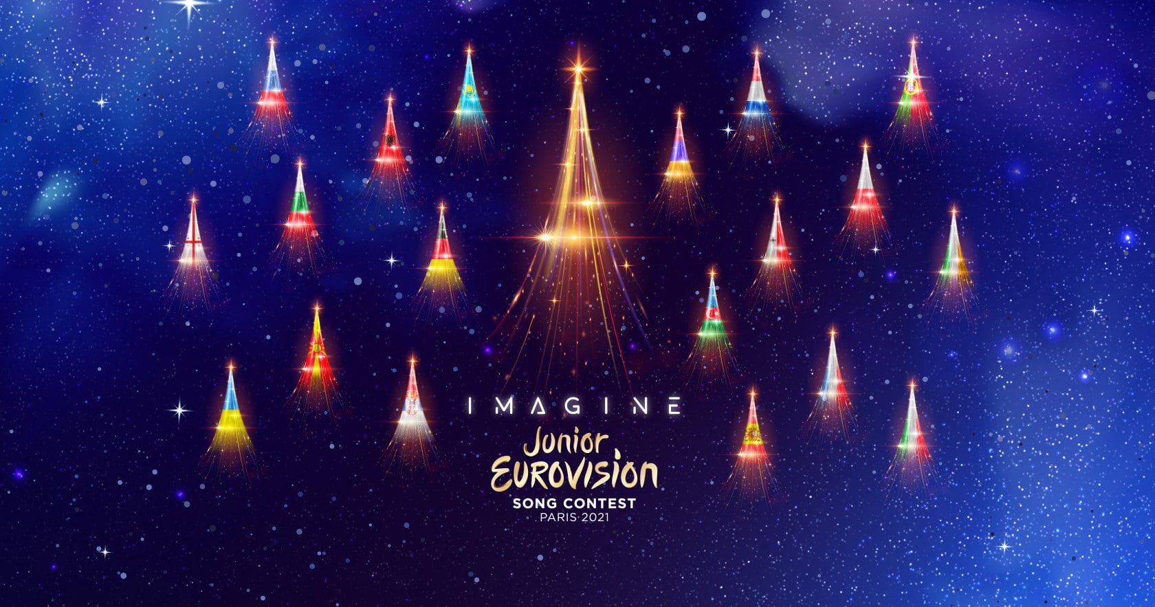 A 2021-es Junior Eurovíziós Dalfesztivál résztvevő országai - EBU, France Televisions-grafika