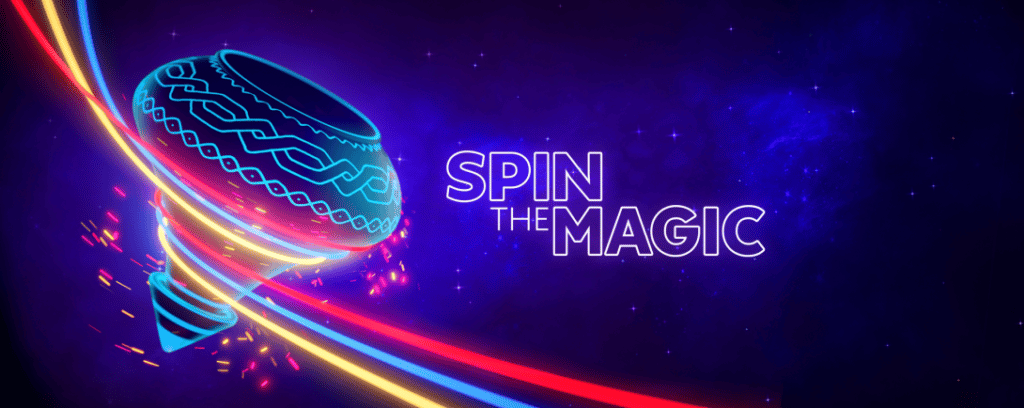 Pörgesd meg a varázslatot! (Spin the Magic!) - a 2022-es Junior Eurovíziós Dalfesztivál témája - a JuniorEurovision.tv grafikája