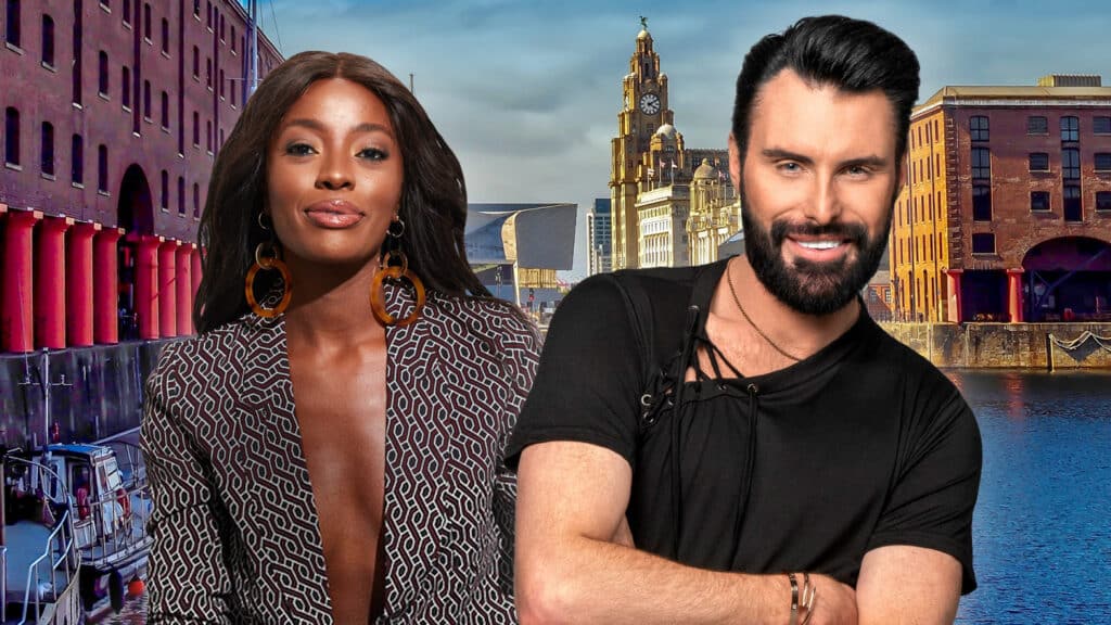 A 2023-as Eurovíziós Dalfesztivál elődöntős sorsolásának két házigazdája AJ Odudu és Rylan Clark, a BBC műsorvezetői lesznek - a Eurovision.tv grafikája