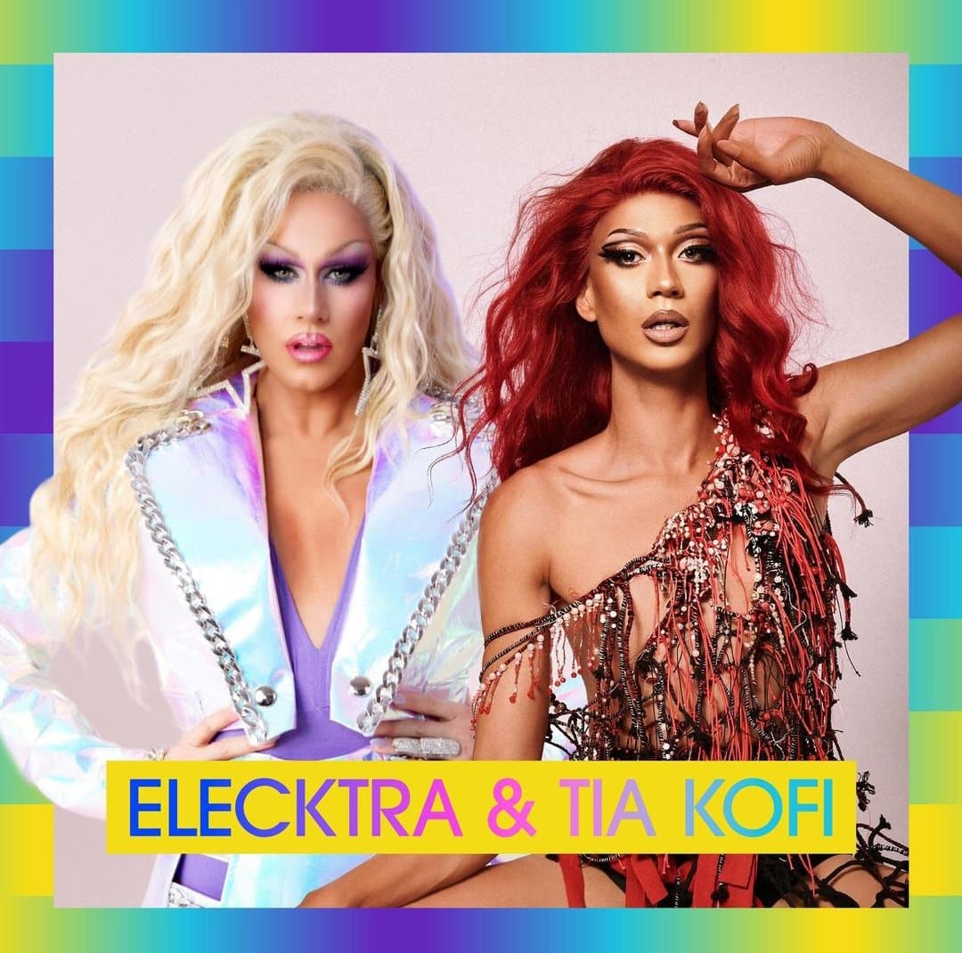 Elecktra and Tia Kofi will host the opening ceremony of the Turquoise Carpet of Eurovision Week 2024 - graphic by Eurovision.tv